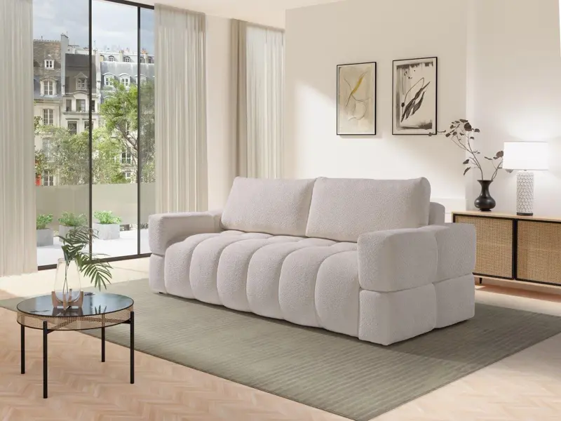 [Elegancka, rozkładana sofa Issoro z funkcją spania]